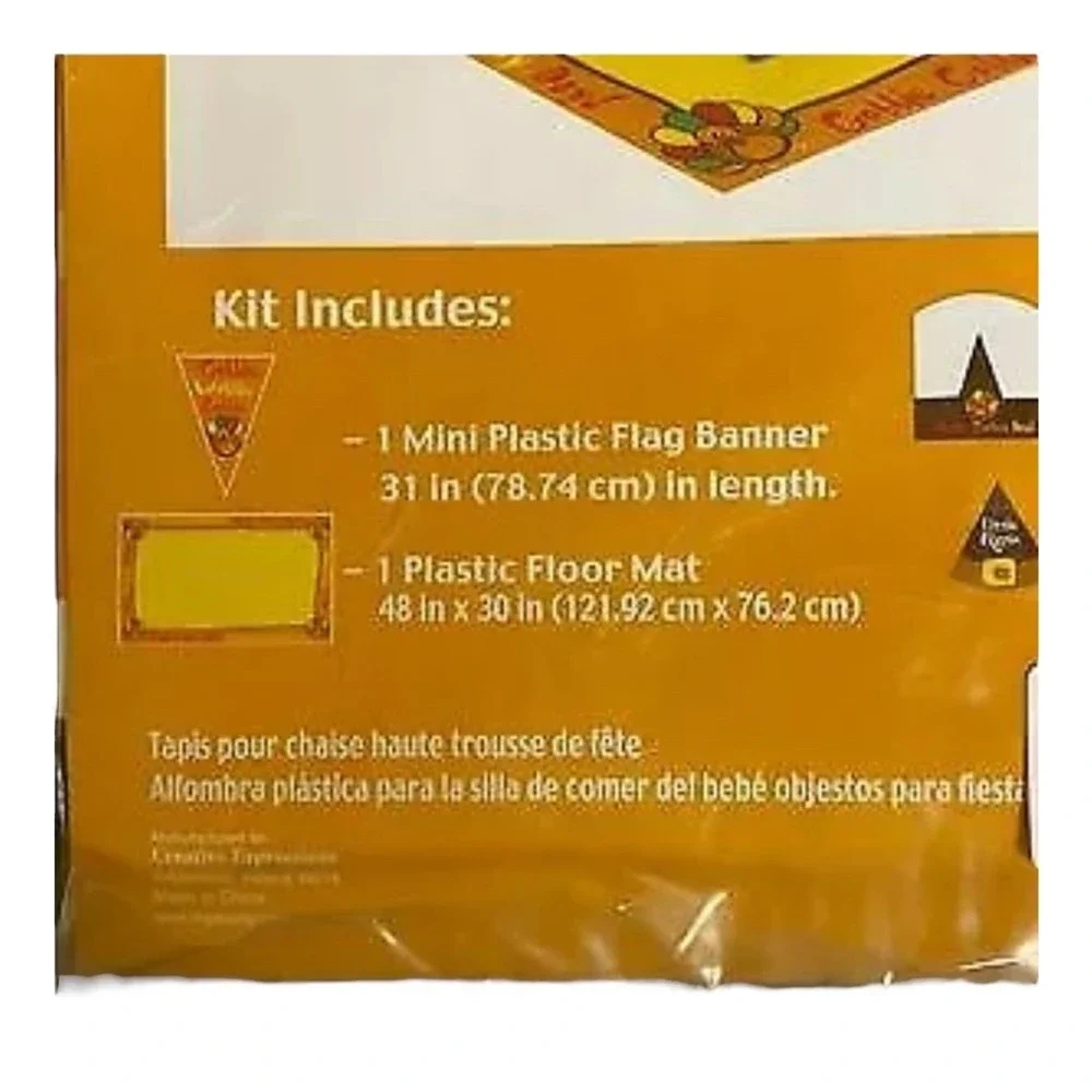 Paper Art Baby High Chair Decorating Kit Orange Yellow Thanksgiving Fall Festive